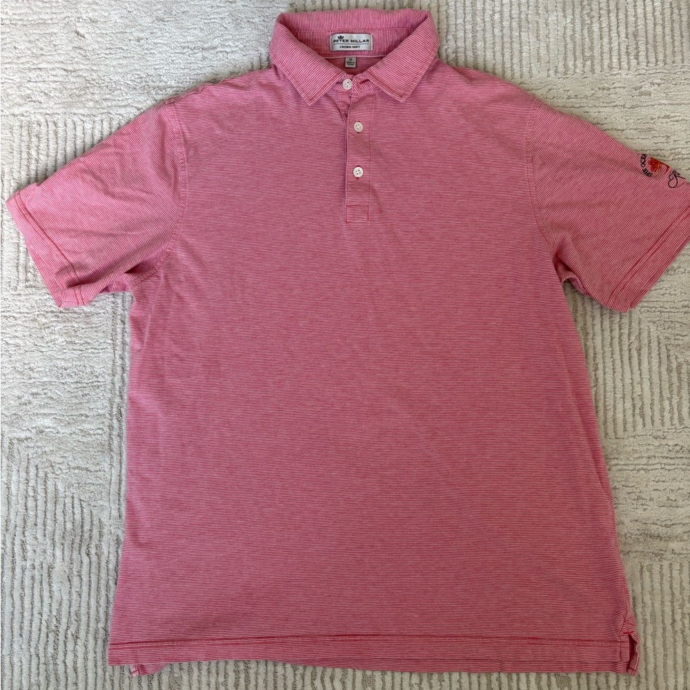 Men’s Peter Millar Crown Soft Polo w Kiawah Island Resort Logo-size M-red